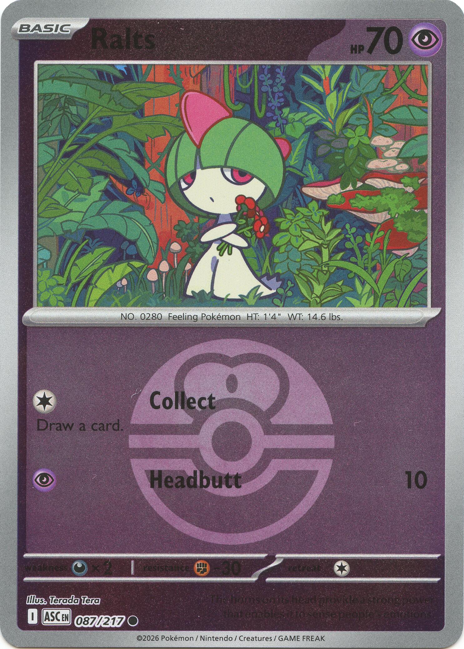 Ralts (087/217) (Love Ball) [Mega Evolution: Ascended Heroes] | Total Play