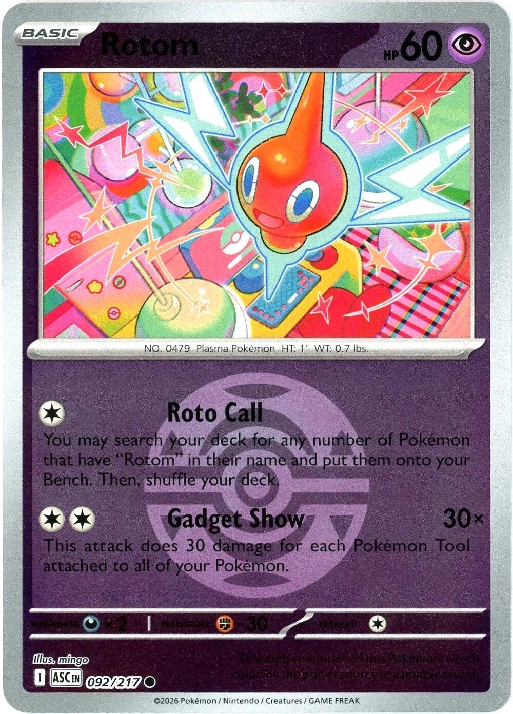 Rotom (092/217) (Dusk Ball) [Mega Evolution: Ascended Heroes] | Total Play