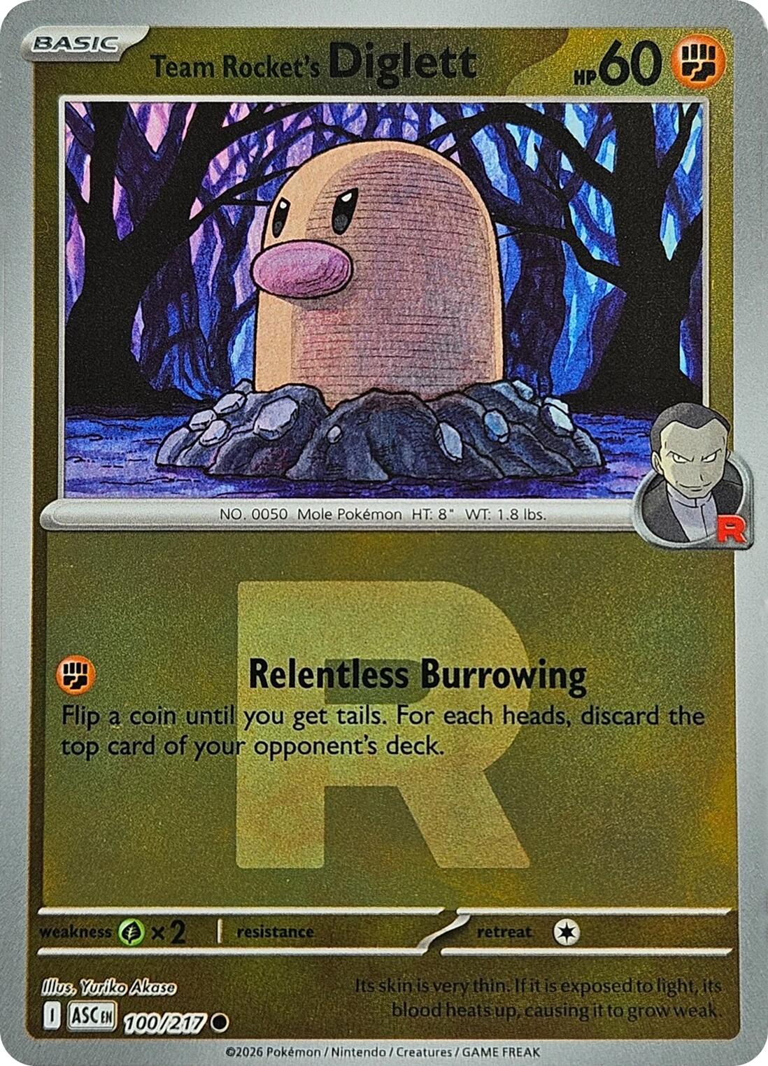 Team Rocket's Diglett (100/217) (Team Rocket) [Mega Evolution: Ascended Heroes] | Total Play