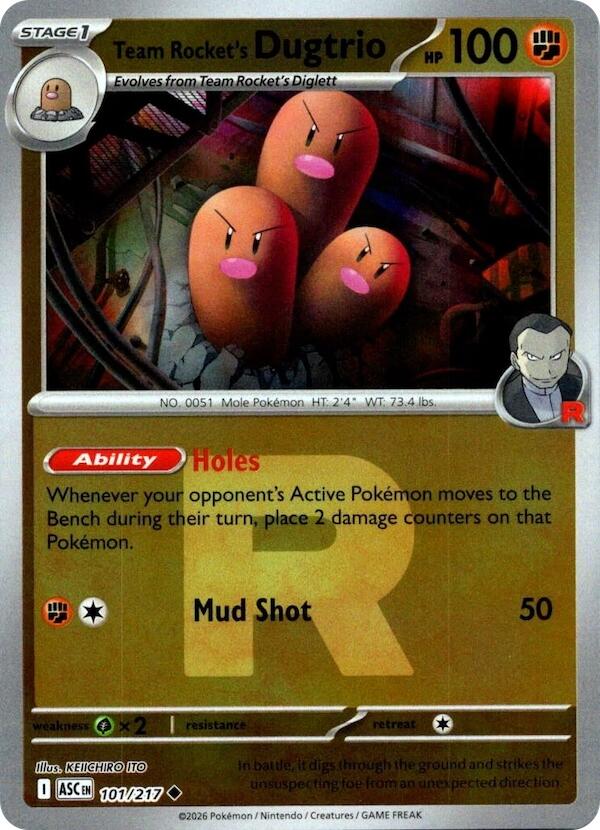 Team Rocket's Dugtrio (101/217) (Team Rocket) [Mega Evolution: Ascended Heroes] | Total Play