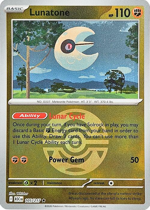 Lunatone (105/217) (Dusk Ball) [Mega Evolution: Ascended Heroes] | Total Play