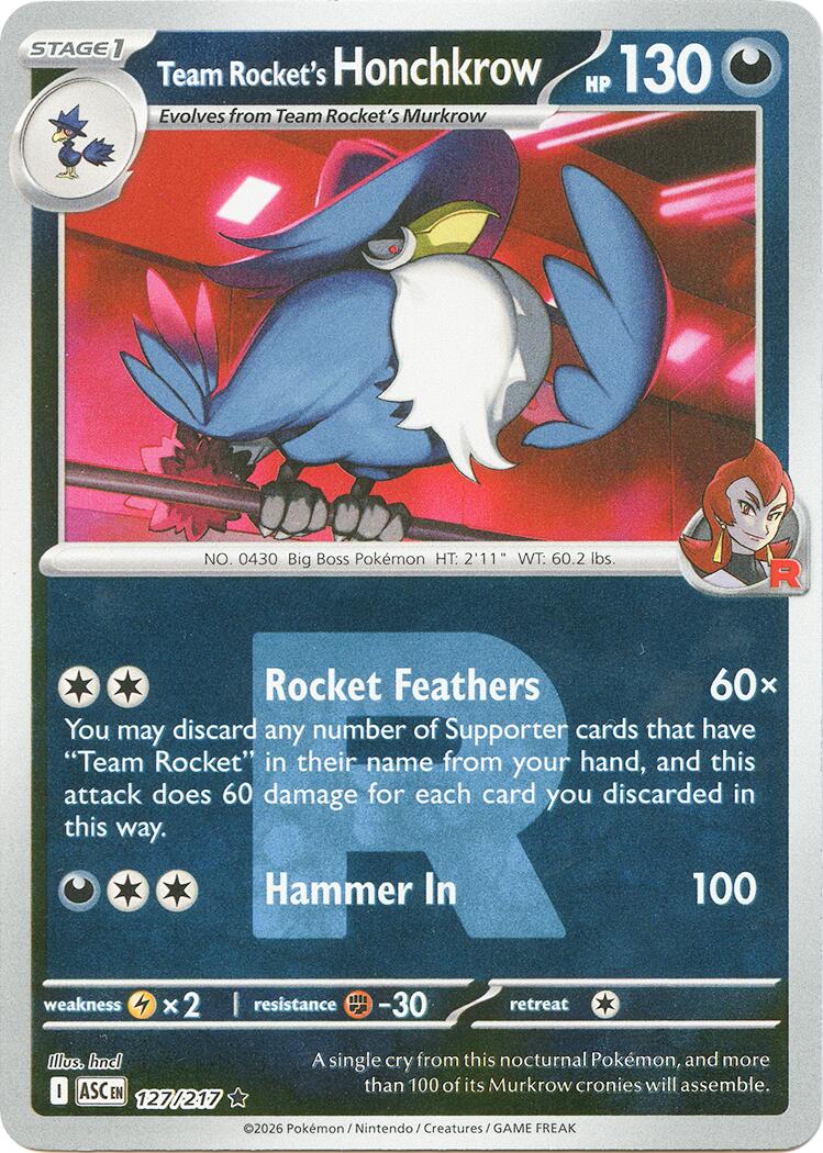 Team Rocket's Honchkrow (127/217) (Team Rocket) [Mega Evolution: Ascended Heroes] | Total Play