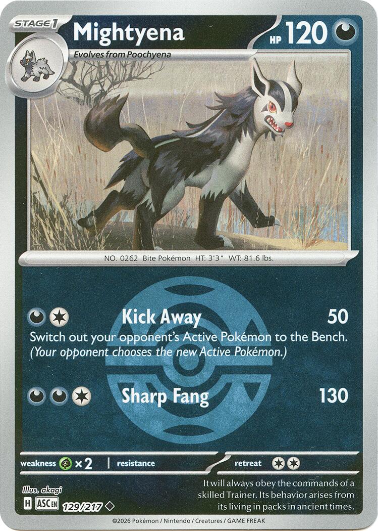 Mightyena (129/217) (Dusk Ball) [Mega Evolution: Ascended Heroes] | Total Play