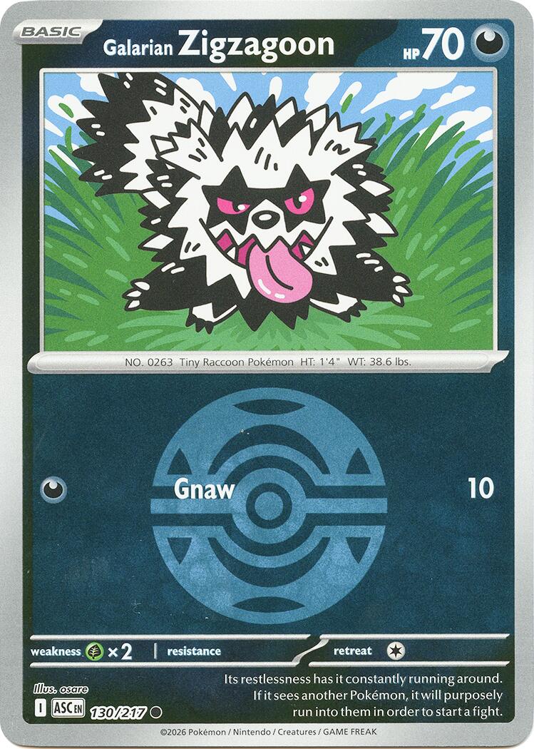 Galarian Zigzagoon (130/217) (Dusk Ball) [Mega Evolution: Ascended Heroes] | Total Play