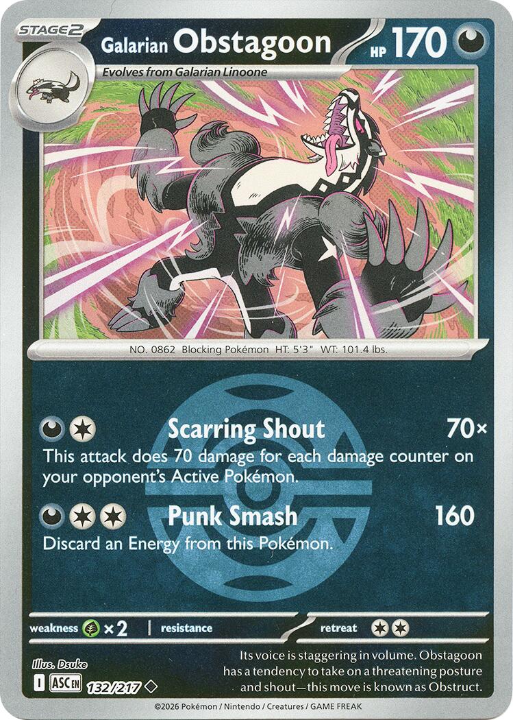 Galarian Obstagoon (132/217) (Dusk Ball) [Mega Evolution: Ascended Heroes] | Total Play