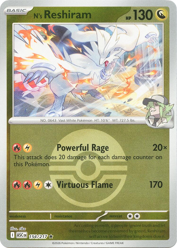 N's Reshiram (154/217) (Poke Ball) [Mega Evolution: Ascended Heroes] | Total Play
