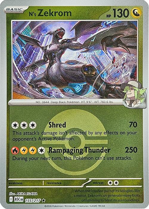 N's Zekrom (155/217) (Poke Ball) [Mega Evolution: Ascended Heroes] | Total Play