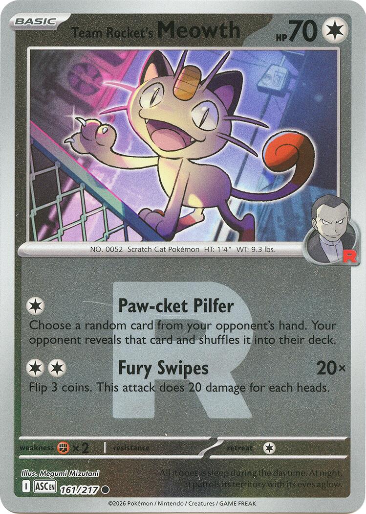 Team Rocket's Meowth (161/217) (Team Rocket) [Mega Evolution: Ascended Heroes] | Total Play