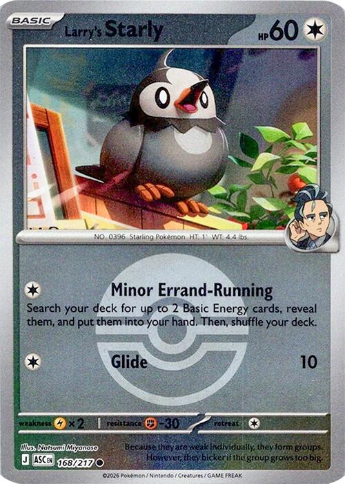 Larry's Starly (168/217) (Poke Ball) [Mega Evolution: Ascended Heroes] | Total Play