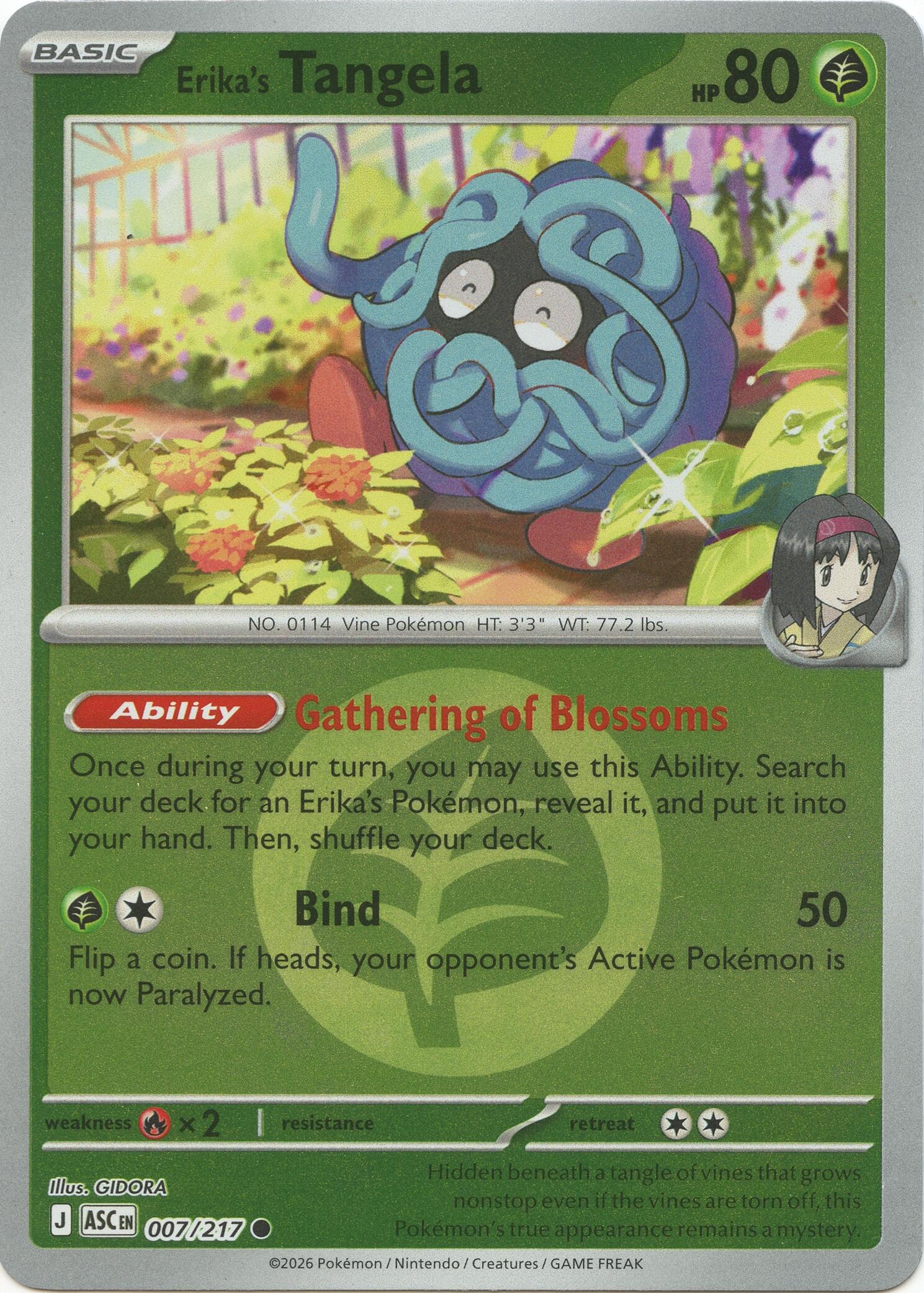 Erika's Tangela (007/217) (Energy Symbol Pattern) [Mega Evolution: Ascended Heroes] | Total Play