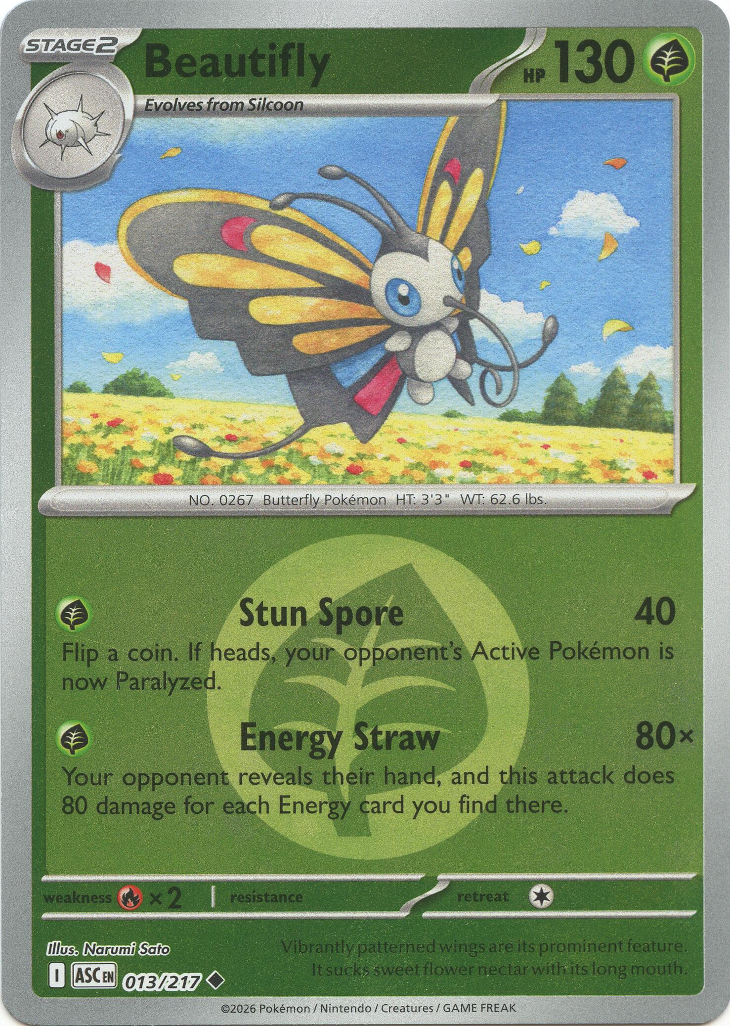 Beautifly (013/217) (Energy Symbol Pattern) [Mega Evolution: Ascended Heroes] | Total Play