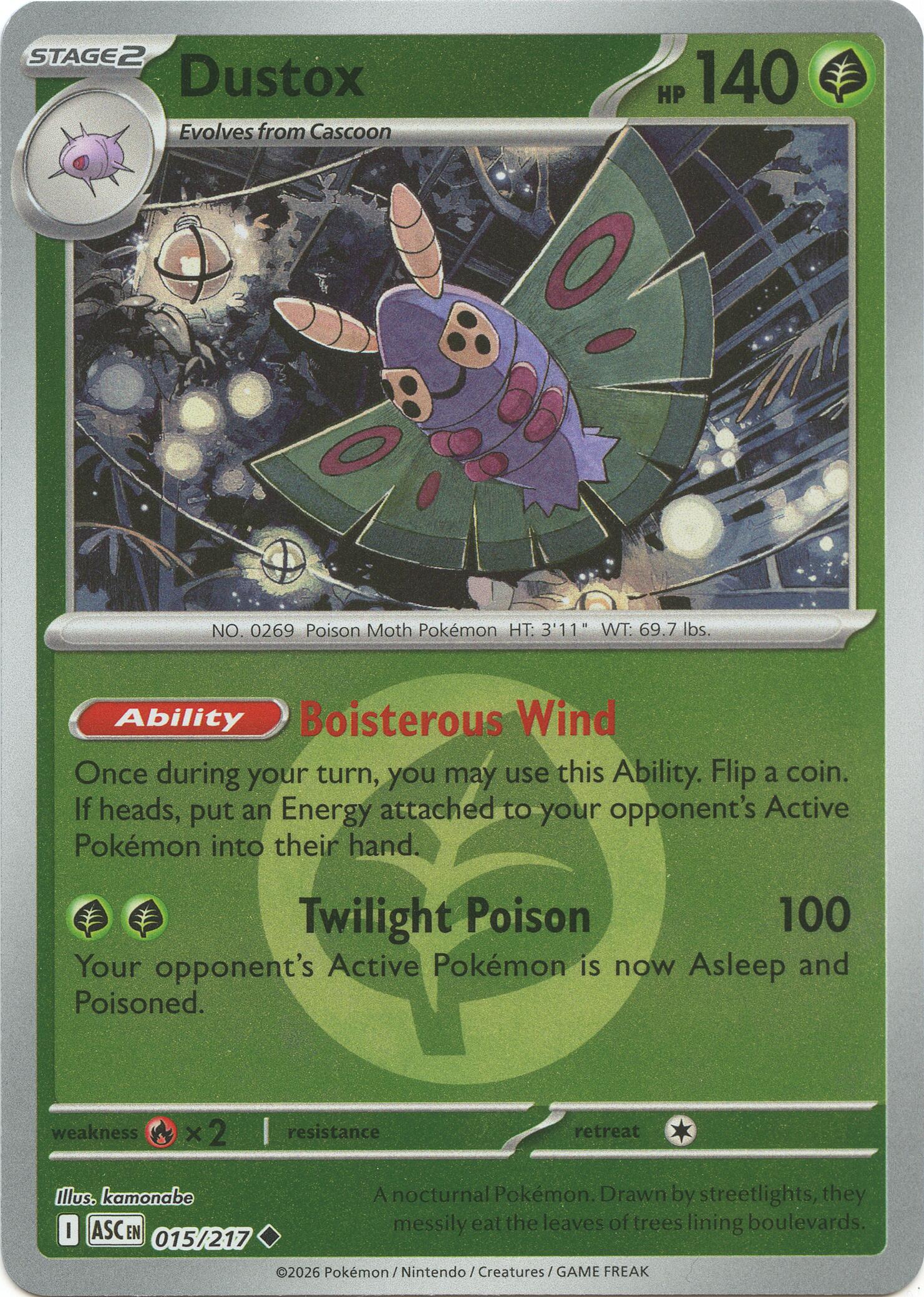 Dustox (015/217) (Energy Symbol Pattern) [Mega Evolution: Ascended Heroes] | Total Play