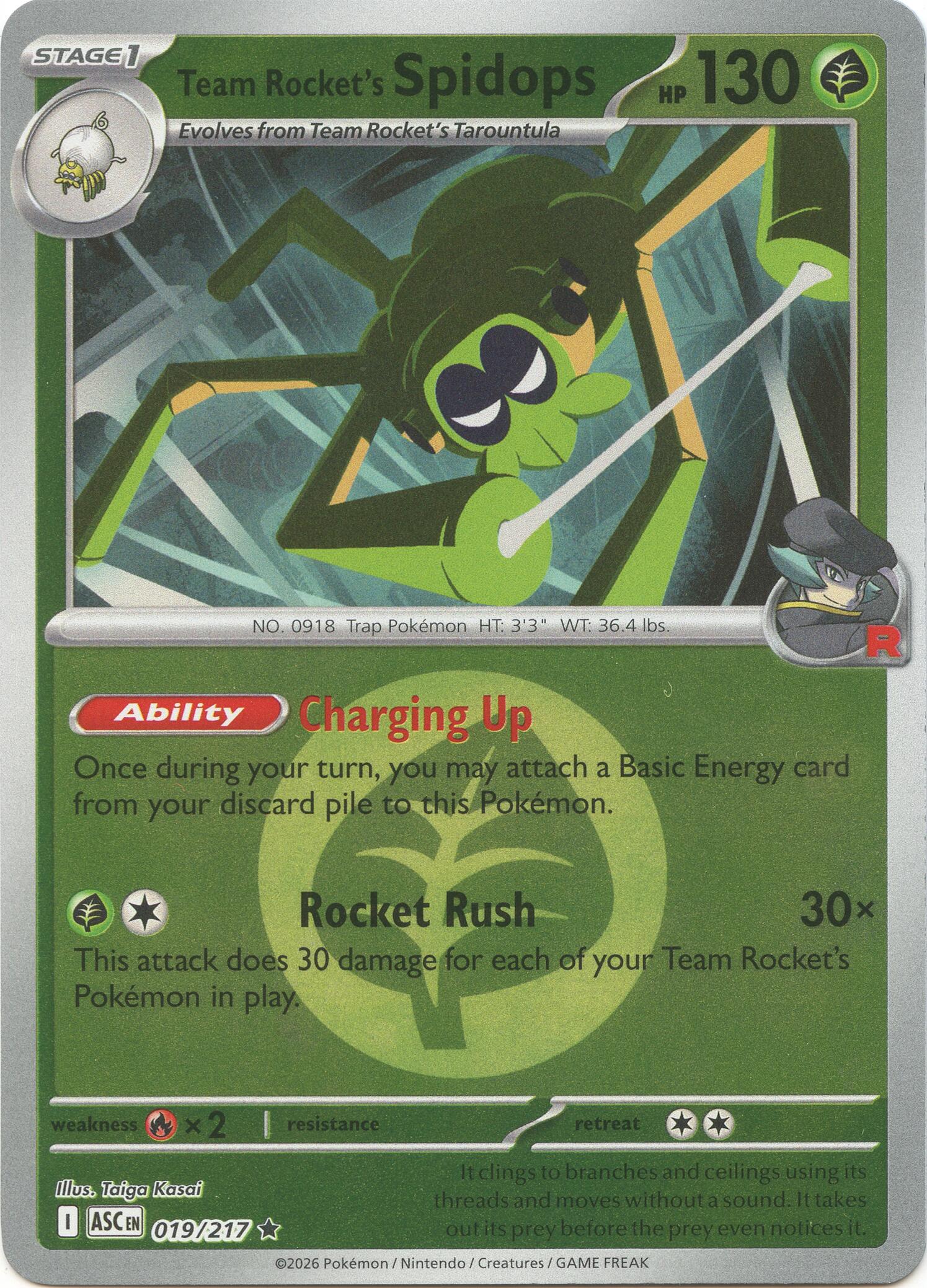 Team Rocket's Spidops (019/217) (Energy Symbol Pattern) [Mega Evolution: Ascended Heroes] | Total Play