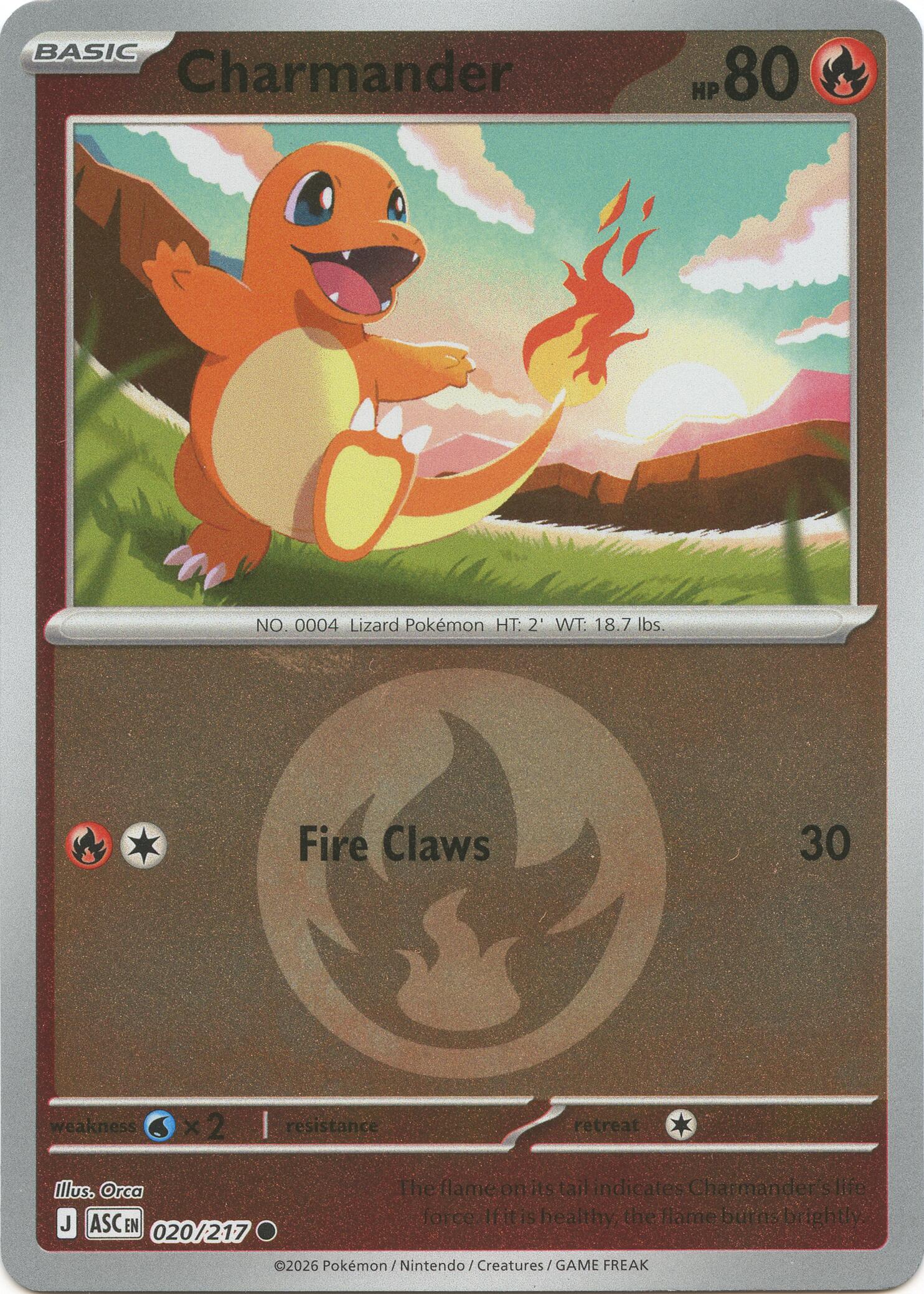 Charmander (020/217) (Energy Symbol Pattern) [Mega Evolution: Ascended Heroes] | Total Play