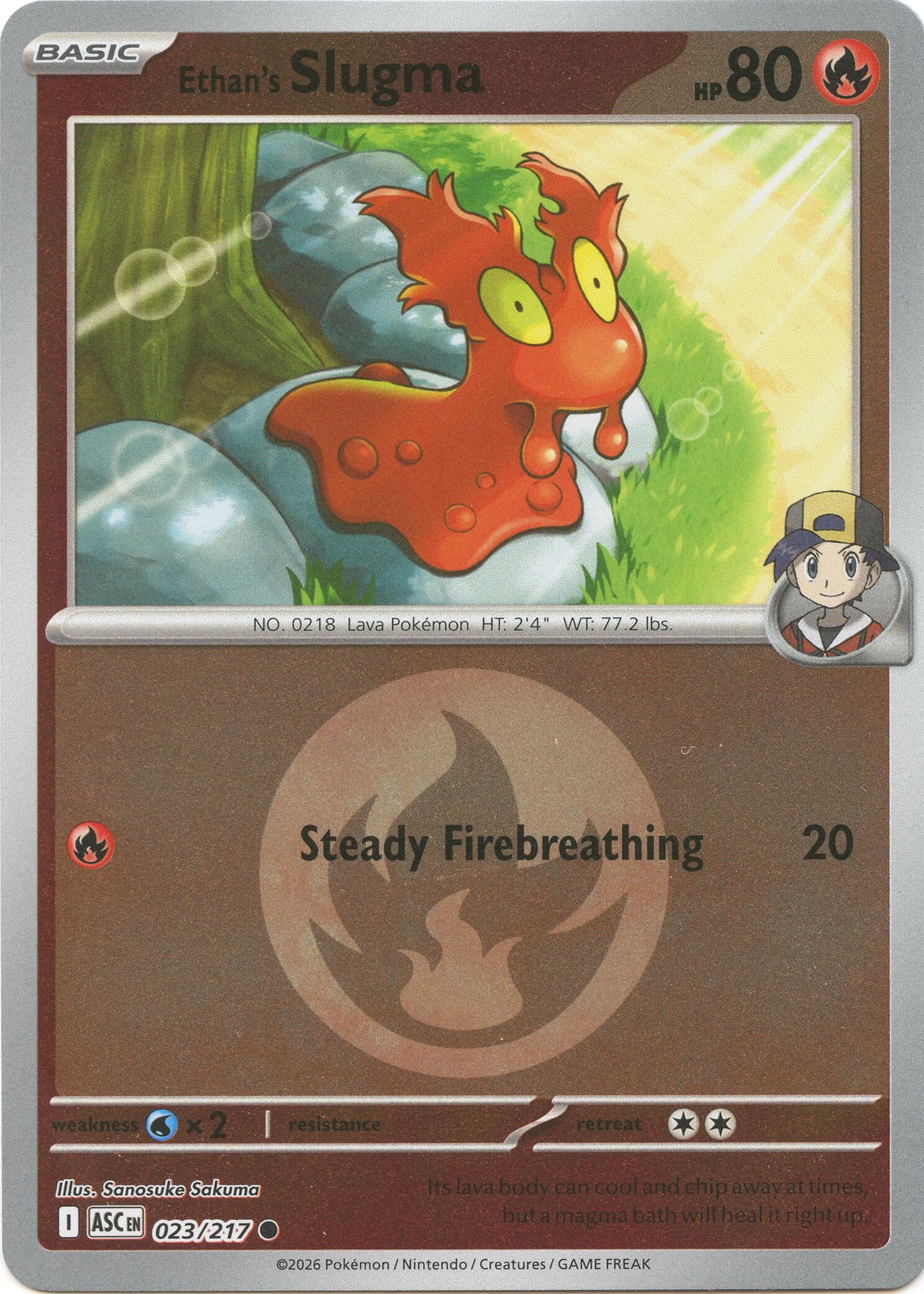 Ethan's Slugma (023/217) (Energy Symbol Pattern) [Mega Evolution: Ascended Heroes] | Total Play