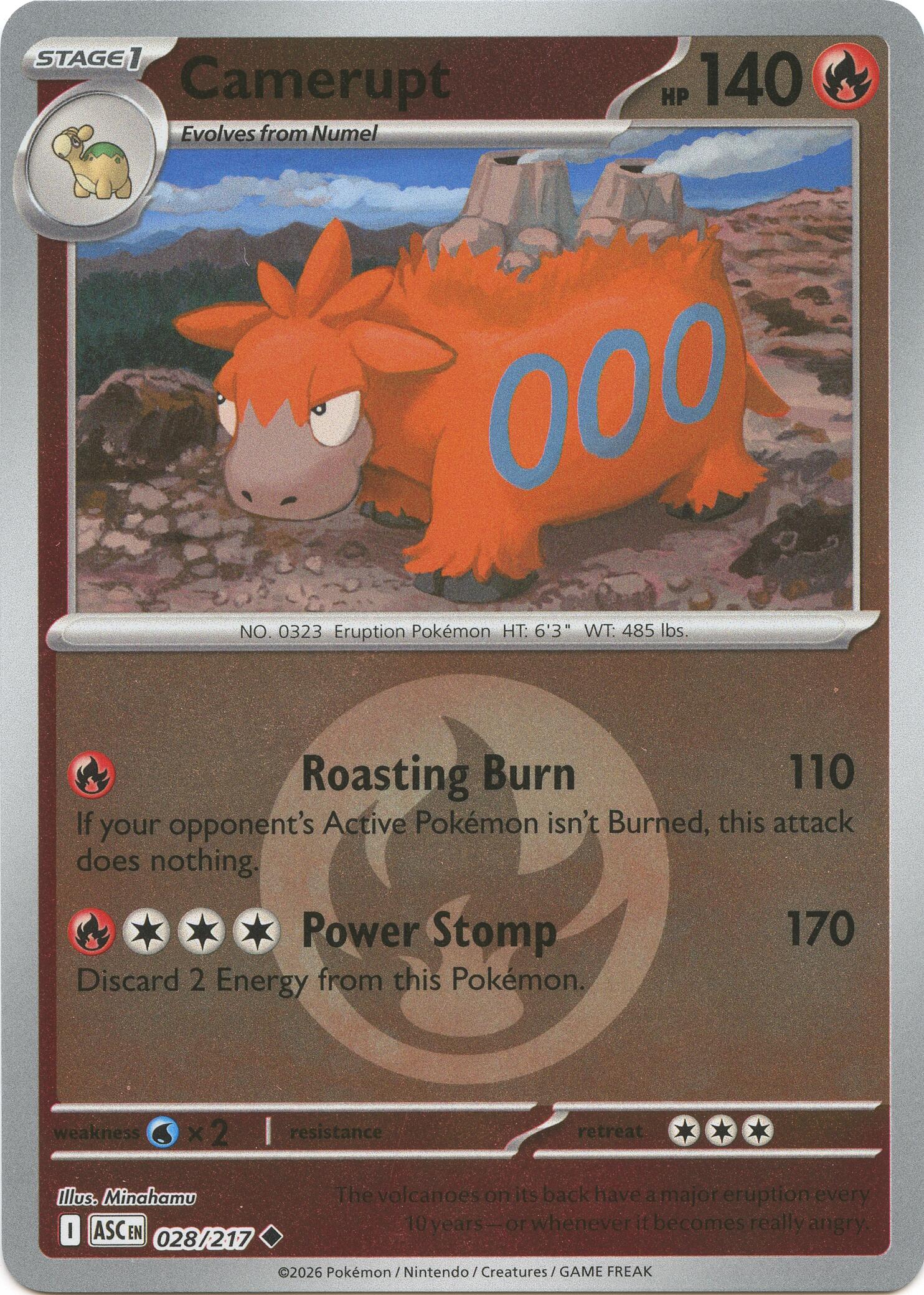 Camerupt (028/217) (Energy Symbol Pattern) [Mega Evolution: Ascended Heroes] | Total Play