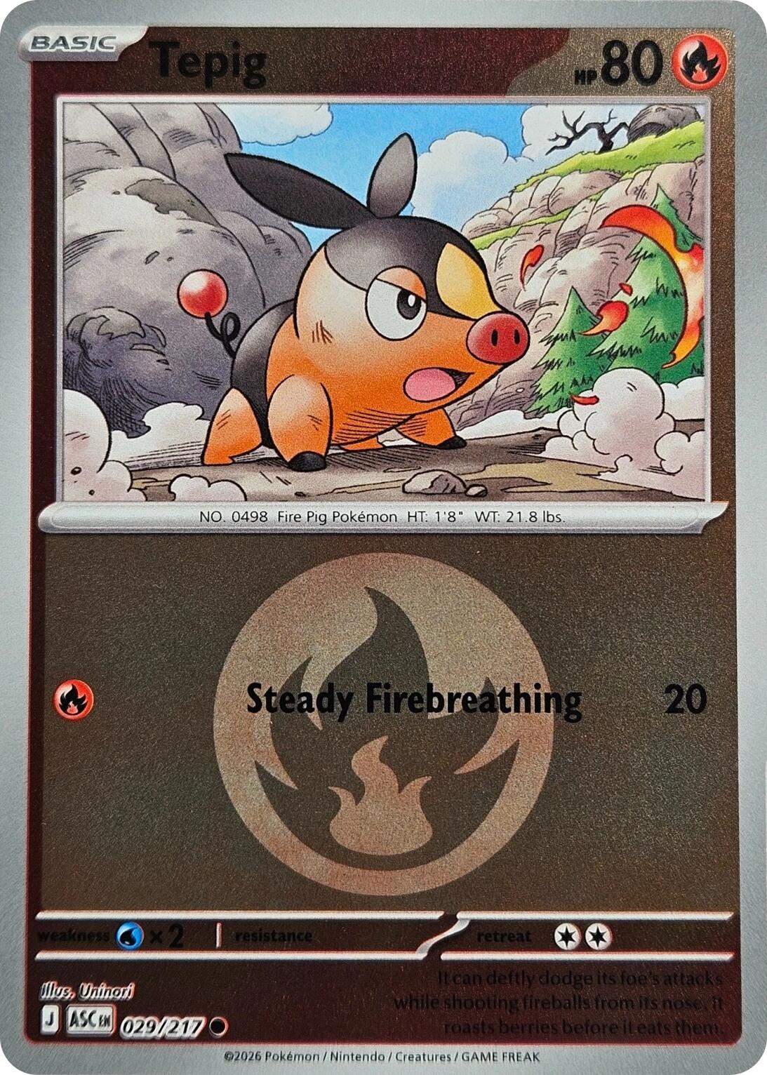 Tepig (029/217) (Energy Symbol Pattern) [Mega Evolution: Ascended Heroes] | Total Play