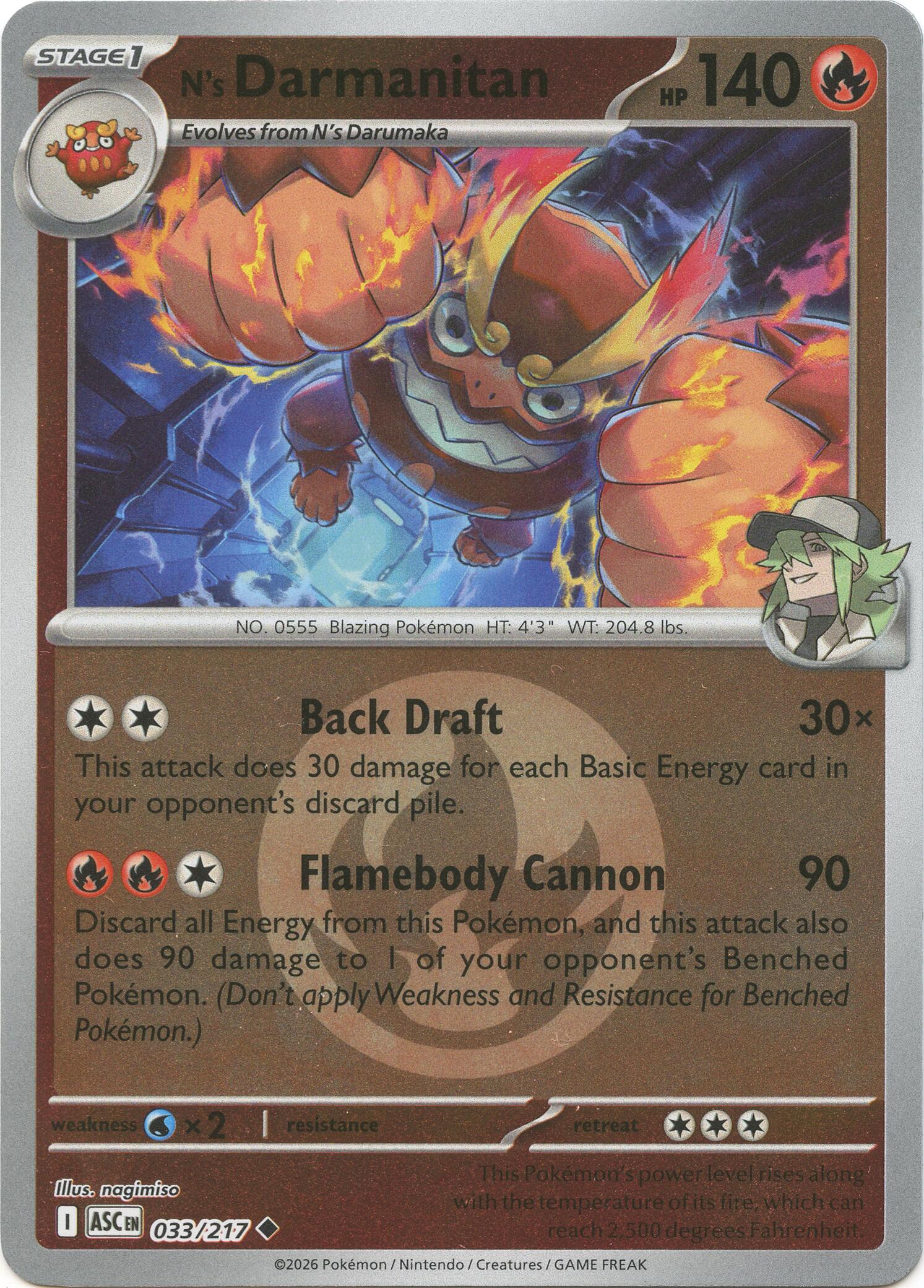N's Darmanitan (033/217) (Energy Symbol Pattern) [Mega Evolution: Ascended Heroes] | Total Play