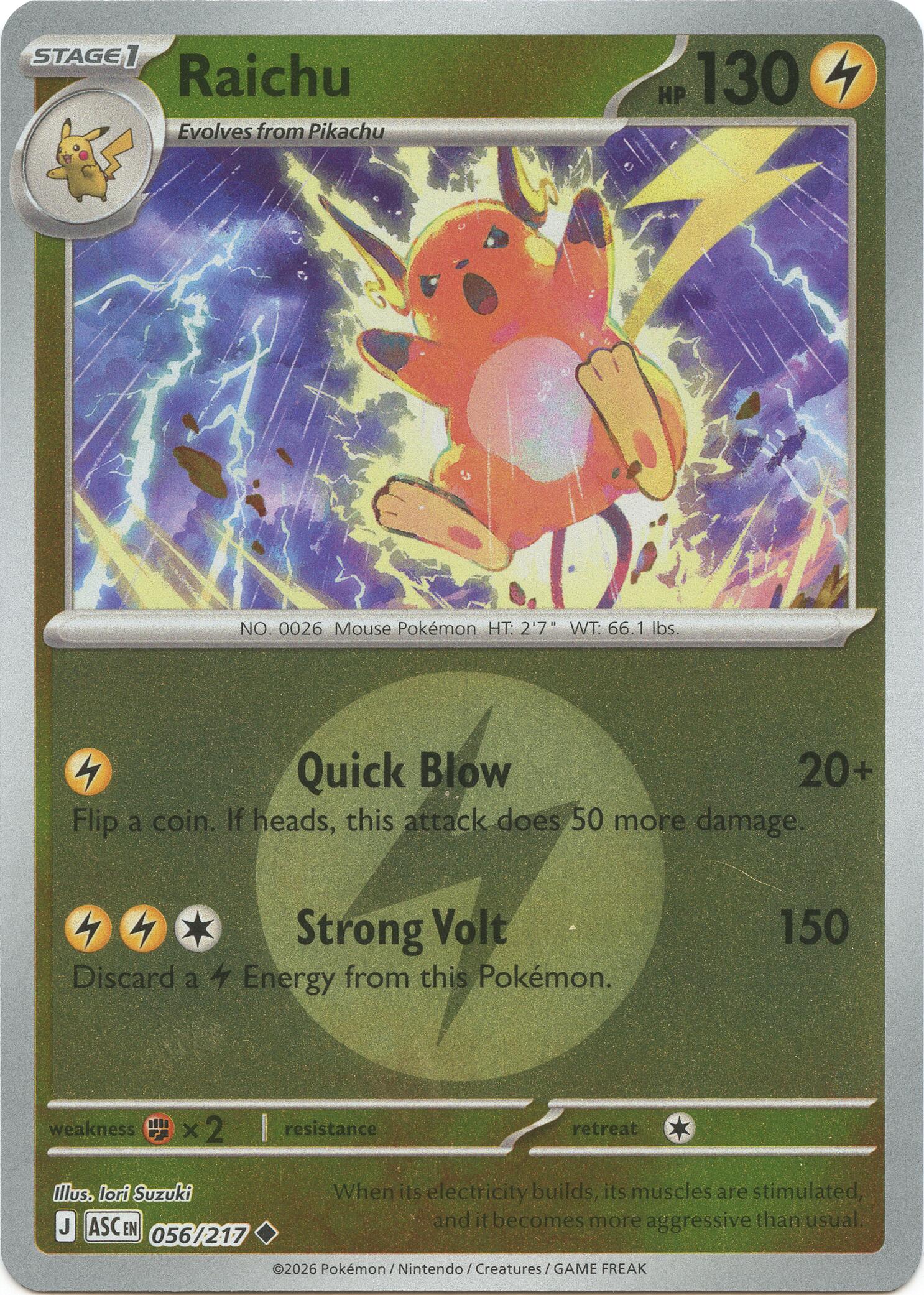 Raichu (056/217) (Energy Symbol Pattern) [Mega Evolution: Ascended Heroes] | Total Play