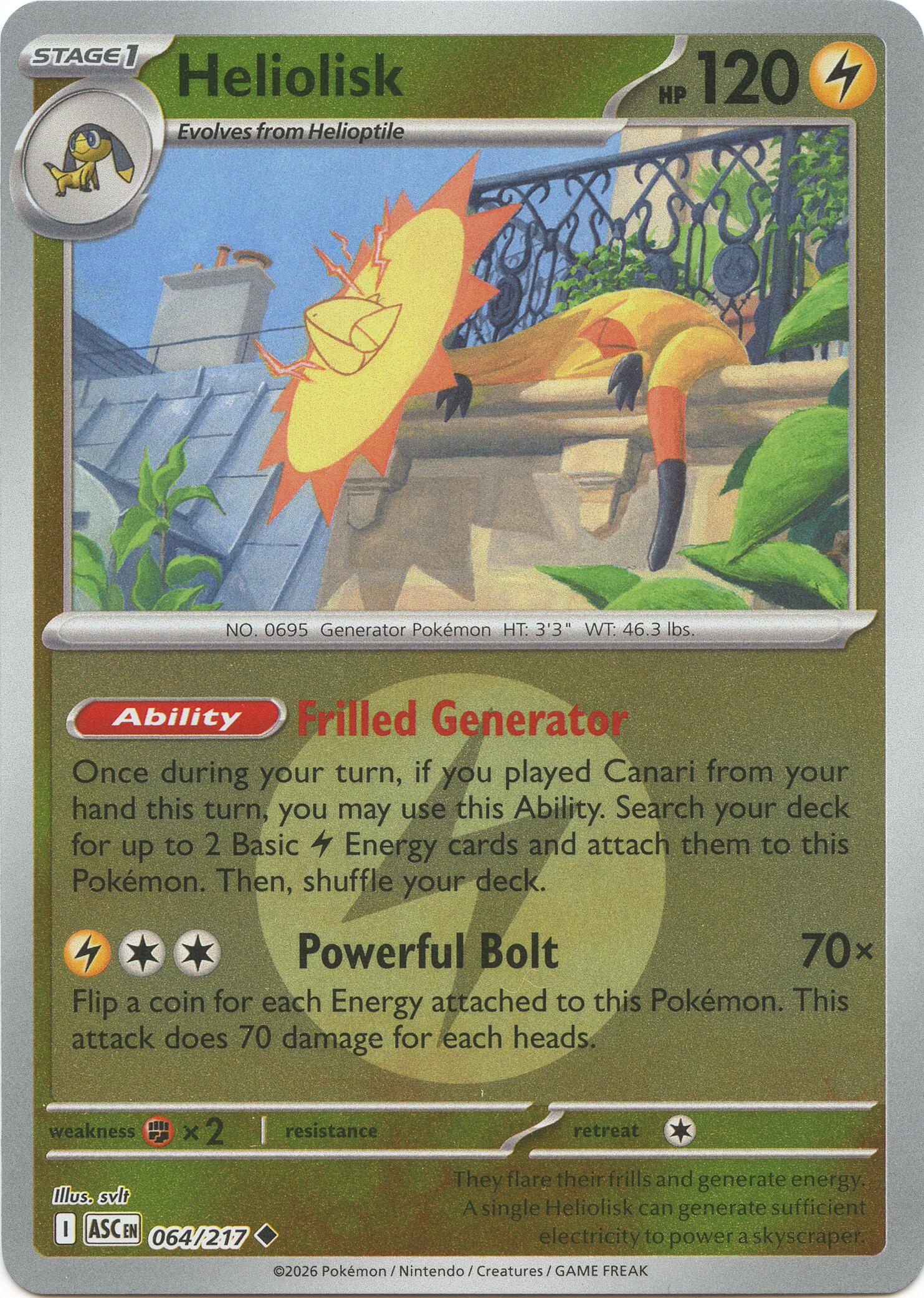 Heliolisk (064/217) (Energy Symbol Pattern) [Mega Evolution: Ascended Heroes] | Total Play