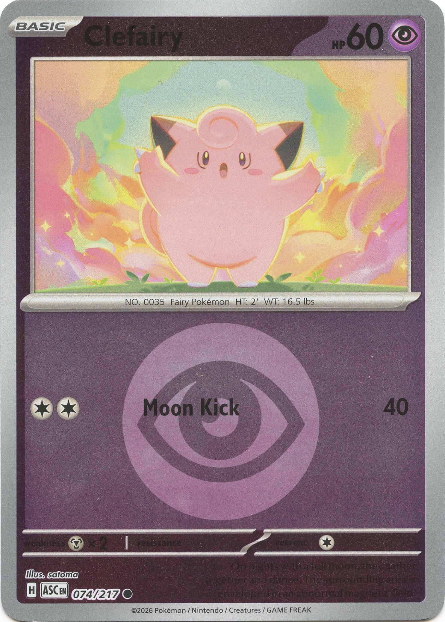 Clefairy (074/217) (Energy Symbol Pattern) [Mega Evolution: Ascended Heroes] | Total Play