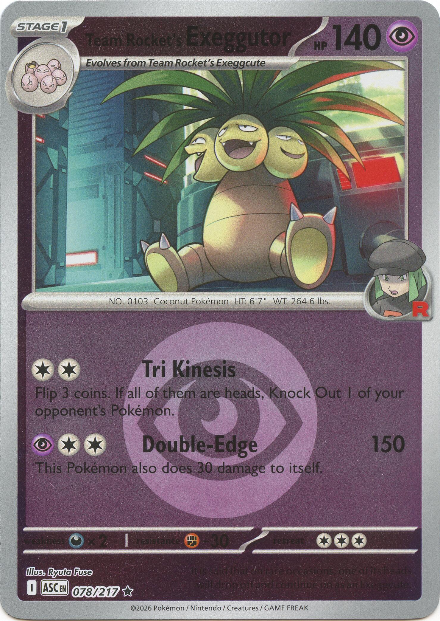 Team Rocket's Exeggutor (078/217) (Energy Symbol Pattern) [Mega Evolution: Ascended Heroes] | Total Play