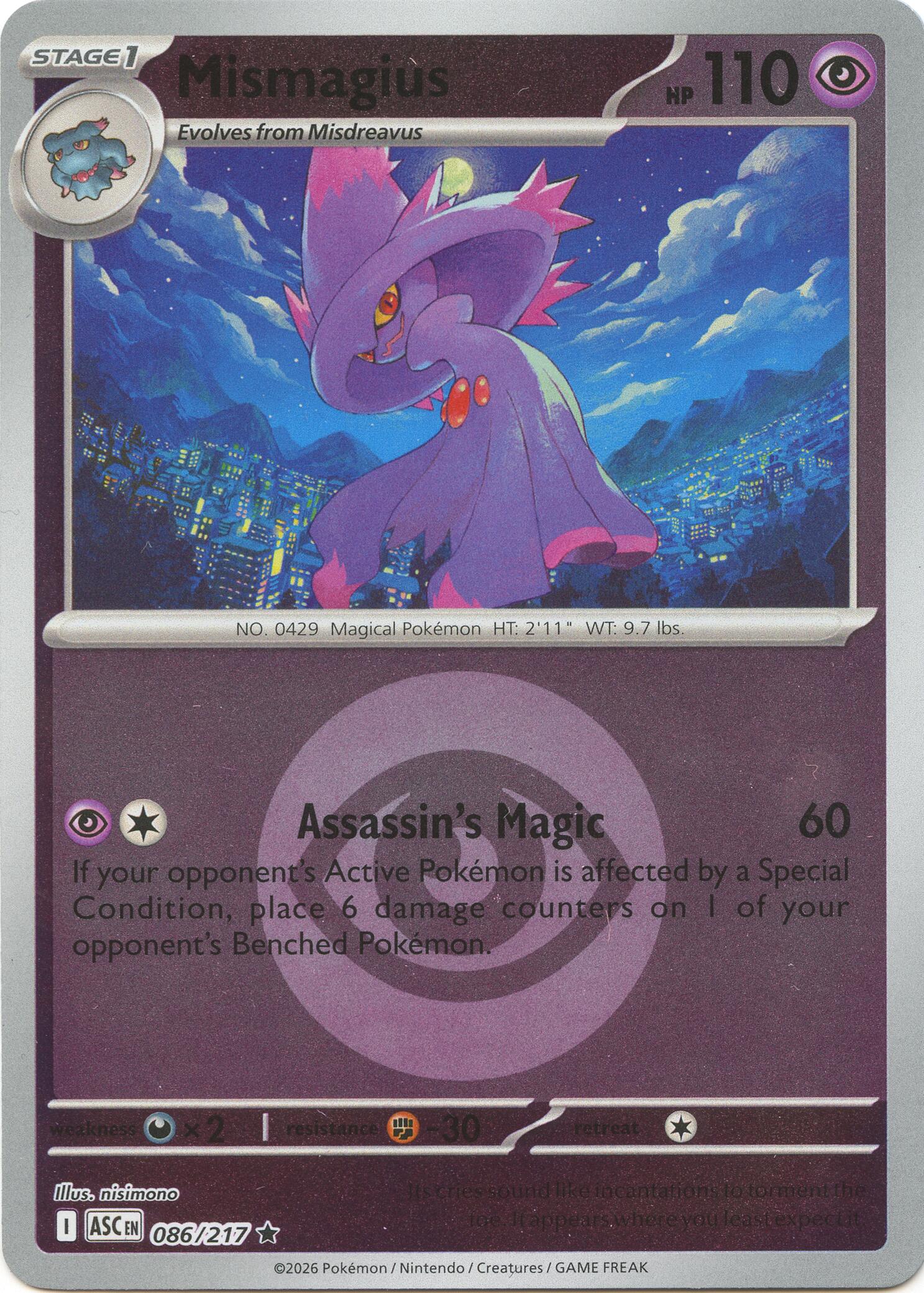 Mismagius (086/217) (Energy Symbol Pattern) [Mega Evolution: Ascended Heroes] | Total Play