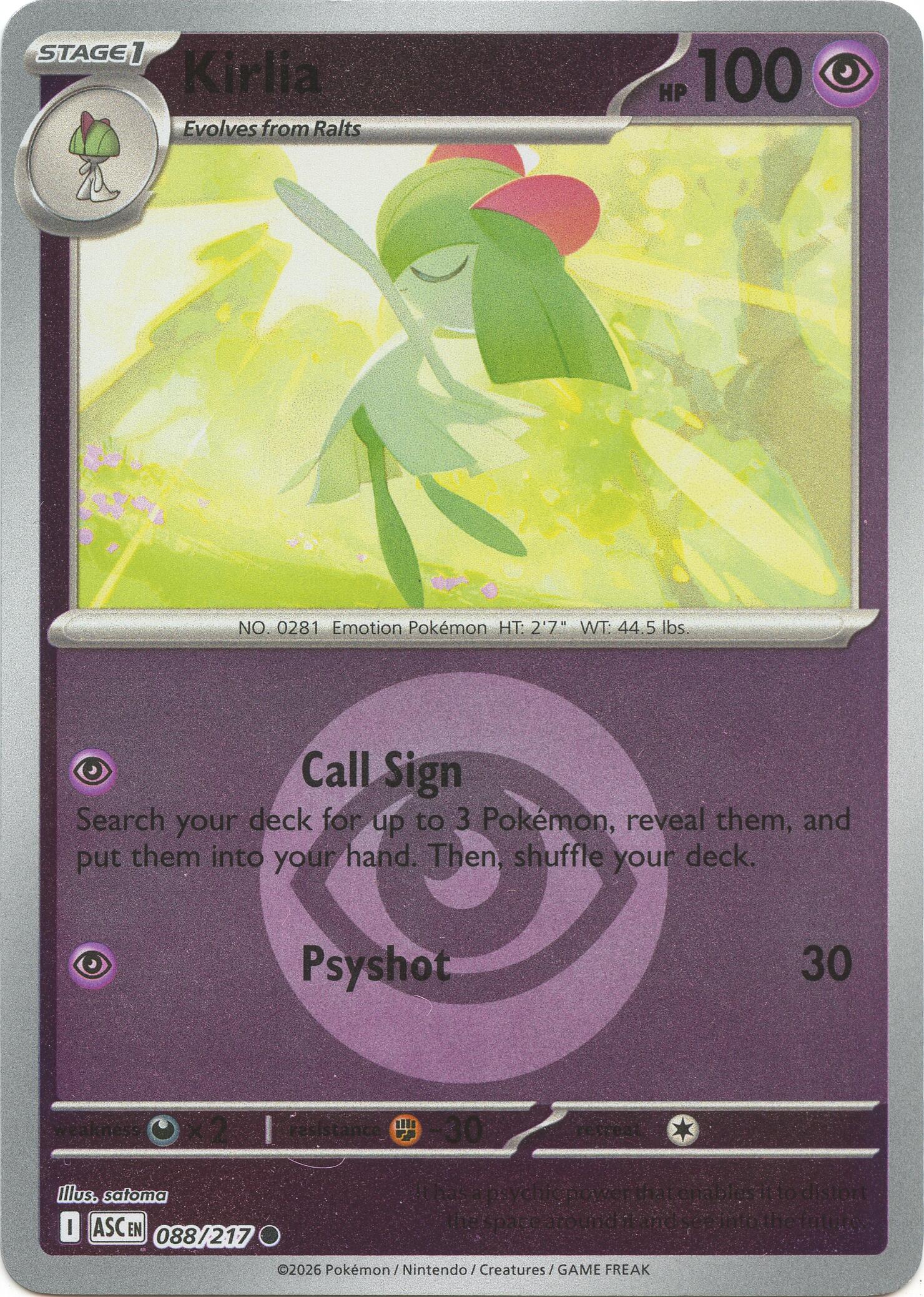 Kirlia (088/217) (Energy Symbol Pattern) [Mega Evolution: Ascended Heroes] | Total Play