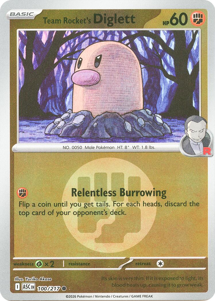 Team Rocket's Diglett (100/217) (Energy Symbol Pattern) [Mega Evolution: Ascended Heroes] | Total Play