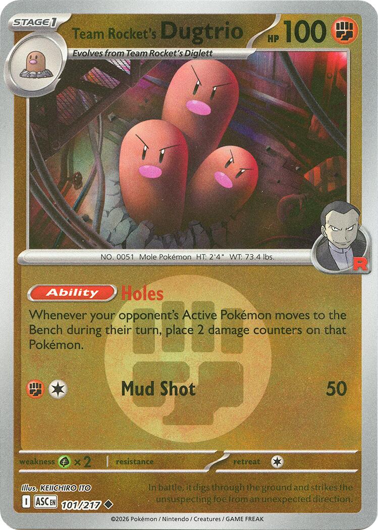 Team Rocket's Dugtrio (101/217) (Energy Symbol Pattern) [Mega Evolution: Ascended Heroes] | Total Play