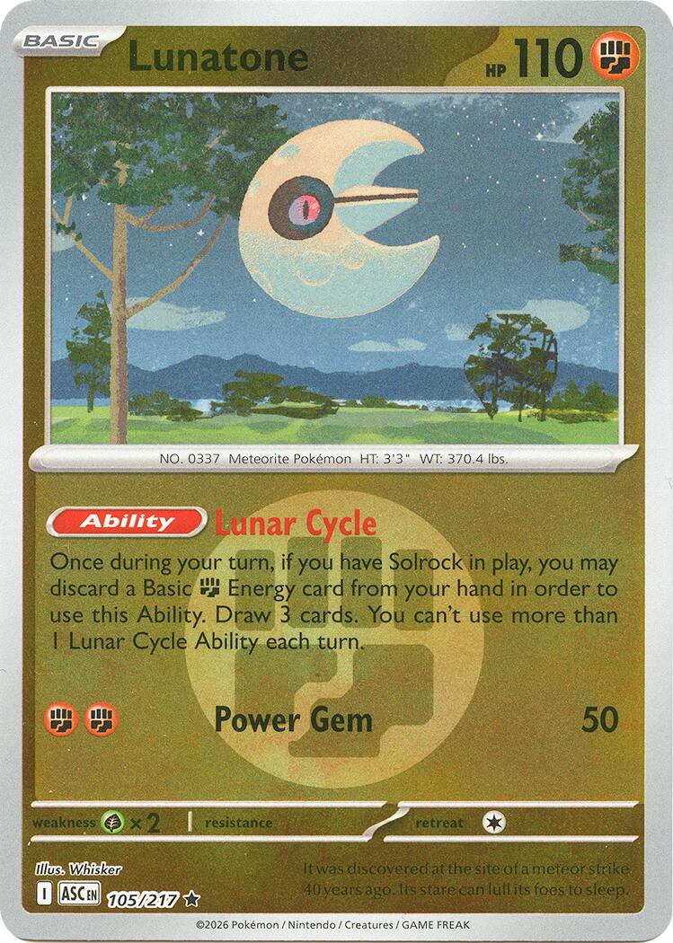 Lunatone (105/217) (Energy Symbol Pattern) [Mega Evolution: Ascended Heroes] | Total Play