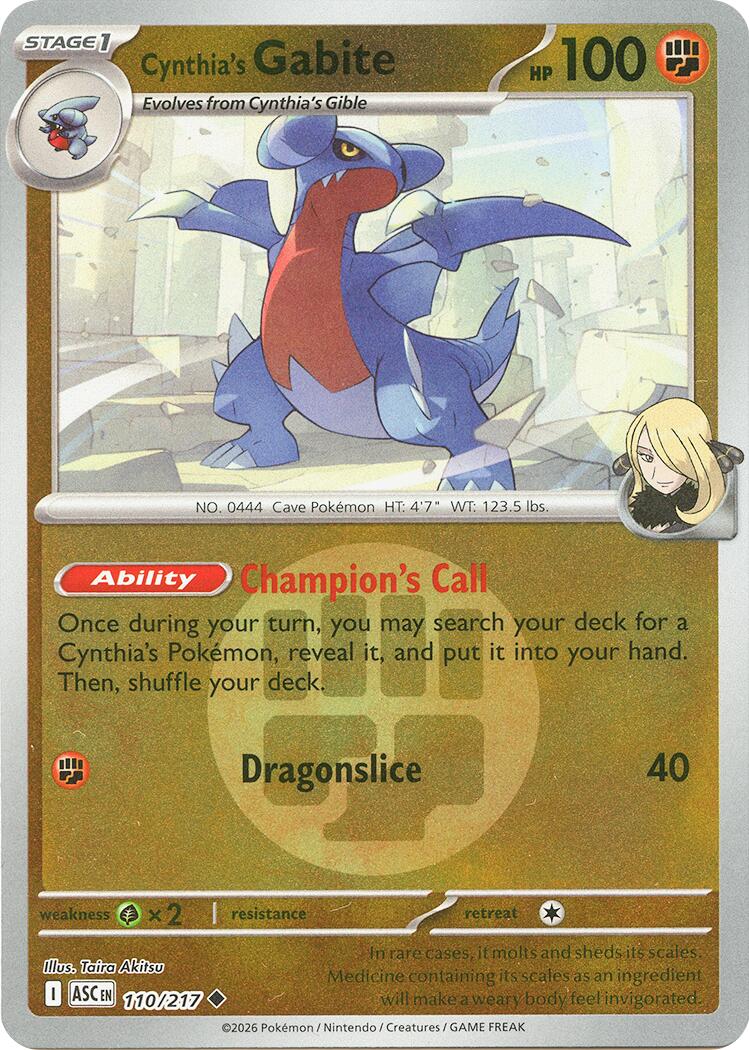Cynthia's Gabite (110/217) (Energy Symbol Pattern) [Mega Evolution: Ascended Heroes] | Total Play