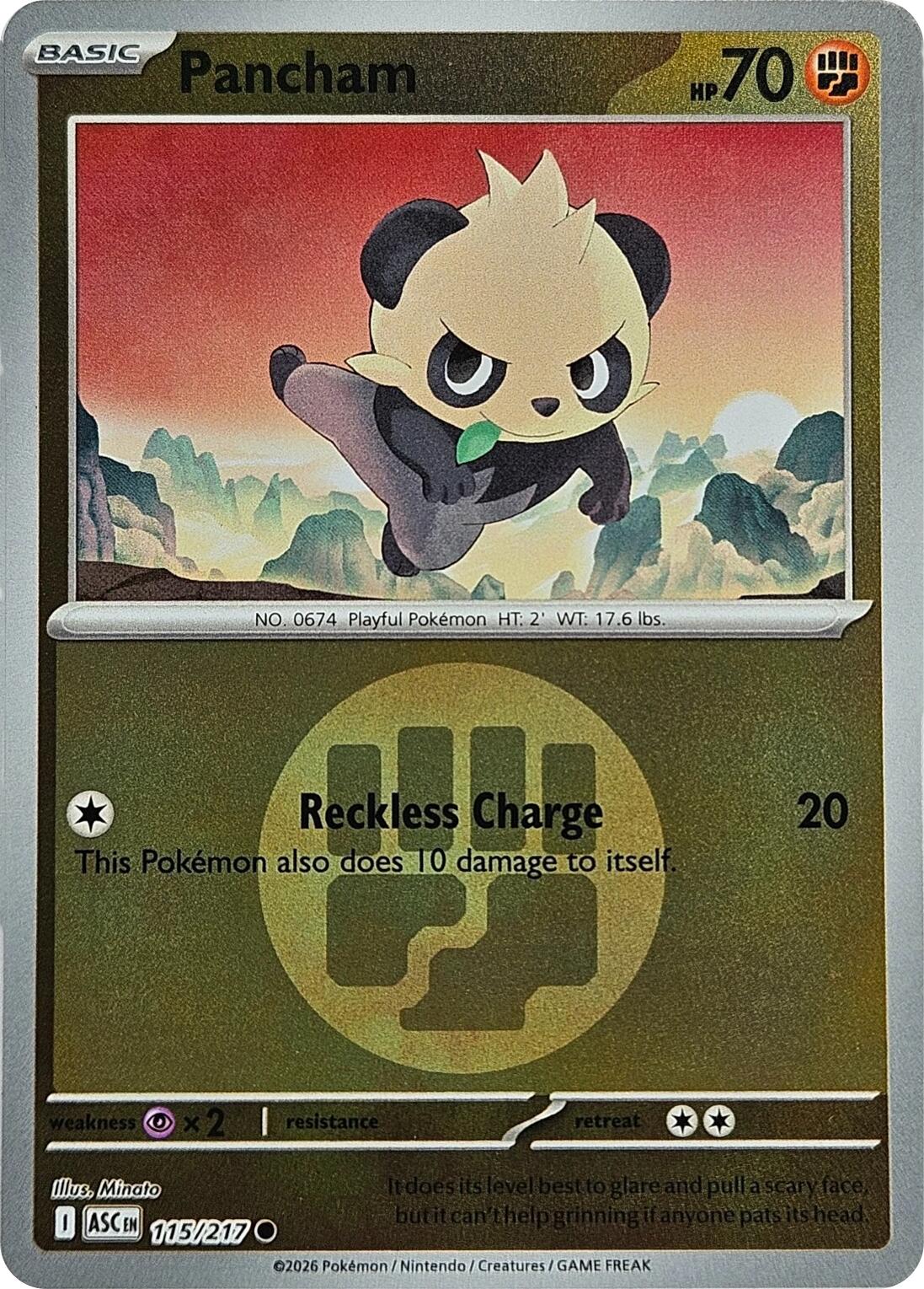 Pancham (115/217) (Energy Symbol Pattern) [Mega Evolution: Ascended Heroes] | Total Play