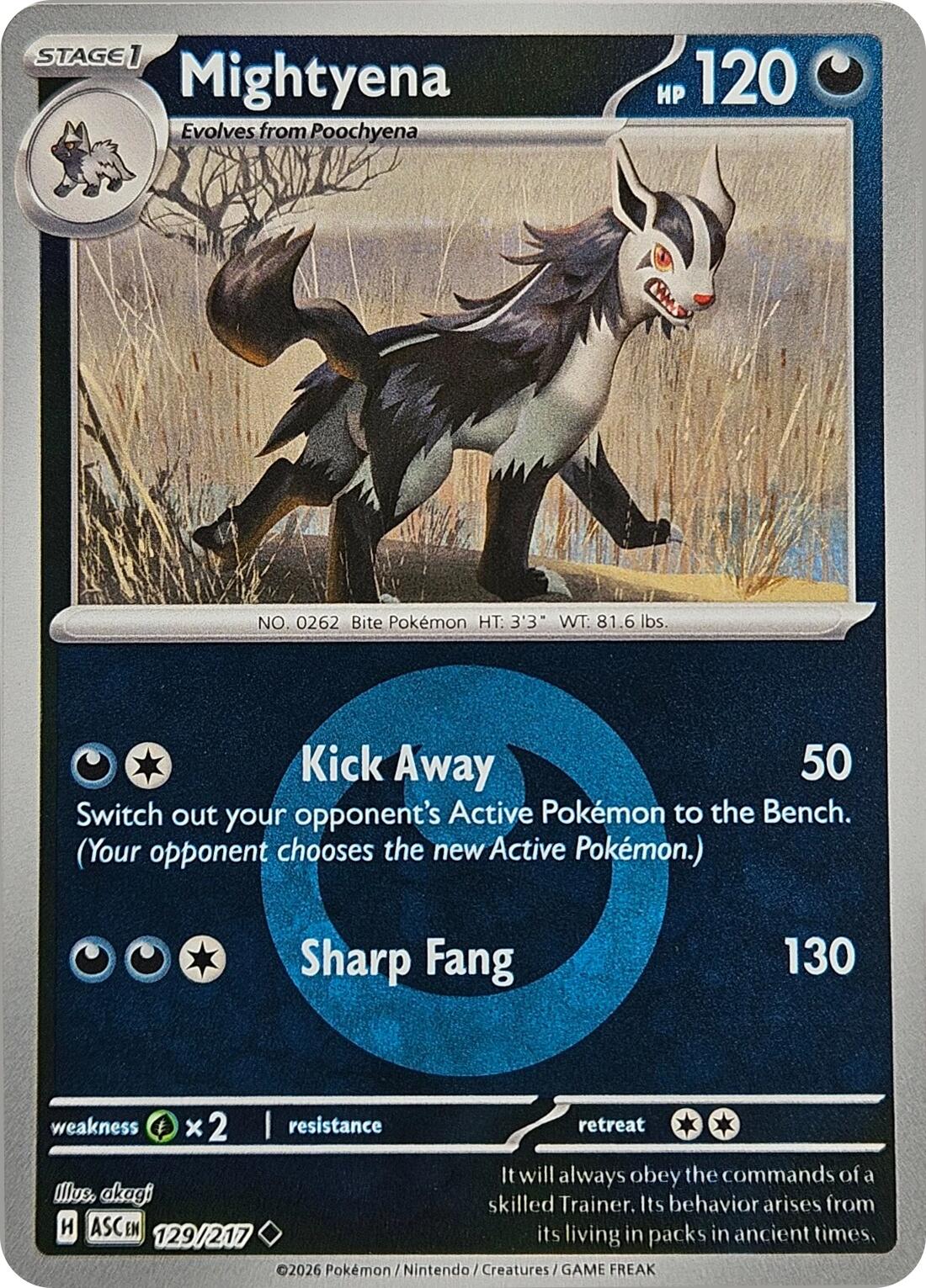 Mightyena (129/217) (Energy Symbol Pattern) [Mega Evolution: Ascended Heroes] | Total Play