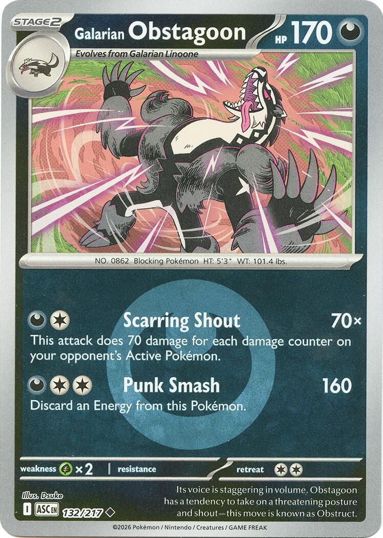 Galarian Obstagoon (132/217) (Energy Symbol Pattern) [Mega Evolution: Ascended Heroes] | Total Play