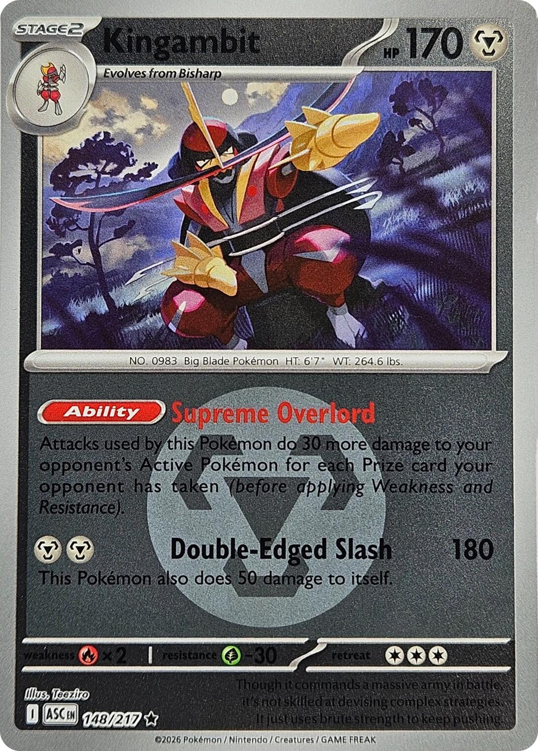 Kingambit (148/217) (Energy Symbol Pattern) [Mega Evolution: Ascended Heroes] | Total Play