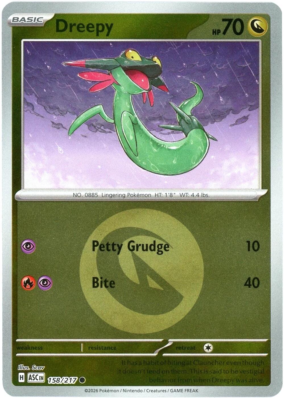 Dreepy (158/217) (Energy Symbol Pattern) [Mega Evolution: Ascended Heroes] | Total Play