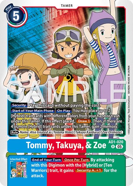 Tommy, Takuya, & Zoe [AD1-020] [Advanced Booster Digimon Generation] | Total Play