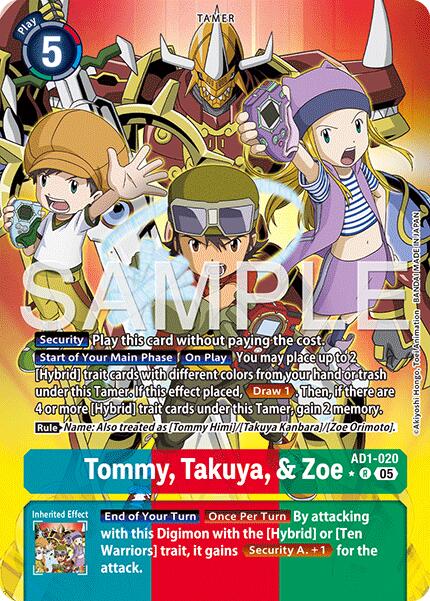 Tommy, Takuya, & Zoe [AD1-020] (Alternate Art) [Advanced Booster Digimon Generation] | Total Play