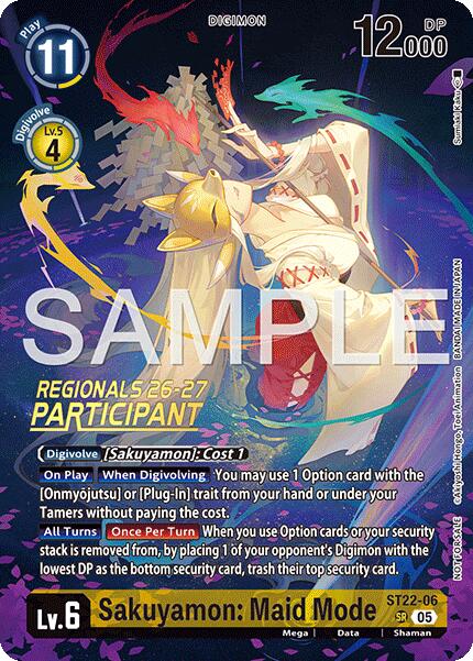 Sakuyamon: Maid Mode [ST22-06] (Regionals 26-27 Season 1 Participant) [Starter Deck: Amethyst Mandala Advanced Deck Set] | Total Play