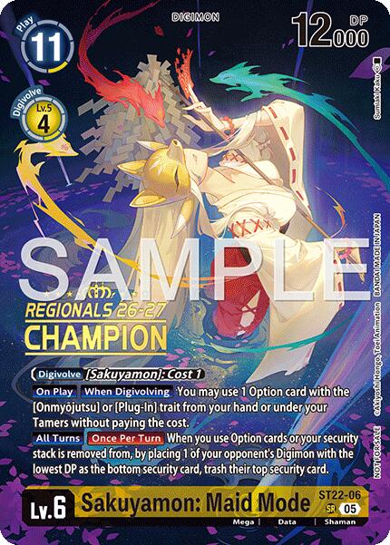 Sakuyamon: Maid Mode [ST22-06] (Regionals 26-27 Season 1 Champion) [Starter Deck: Amethyst Mandala Advanced Deck Set] | Total Play