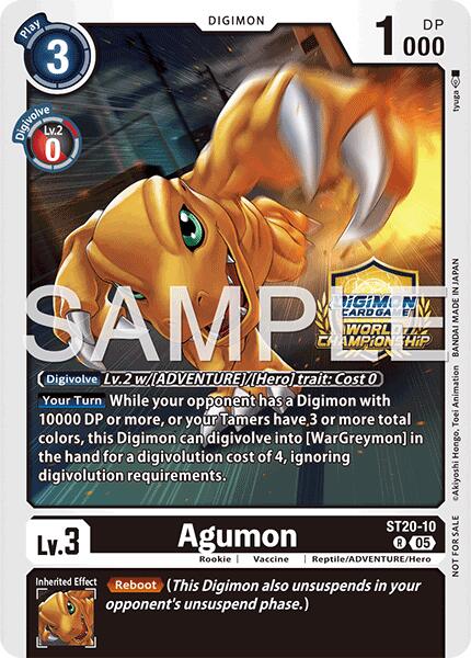 Agumon [ST20-10] (World Championship 26–27 Regionals Season 1) [Starter Deck: Protector of Light] | Total Play