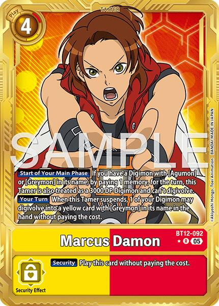 Marcus Damon [BT12-092] (Gold Border) [Advanced Booster Digimon Generation] | Total Play