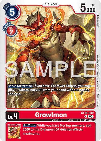 Growlmon [BT19-009] [Advanced Booster Digimon Generation] | Total Play