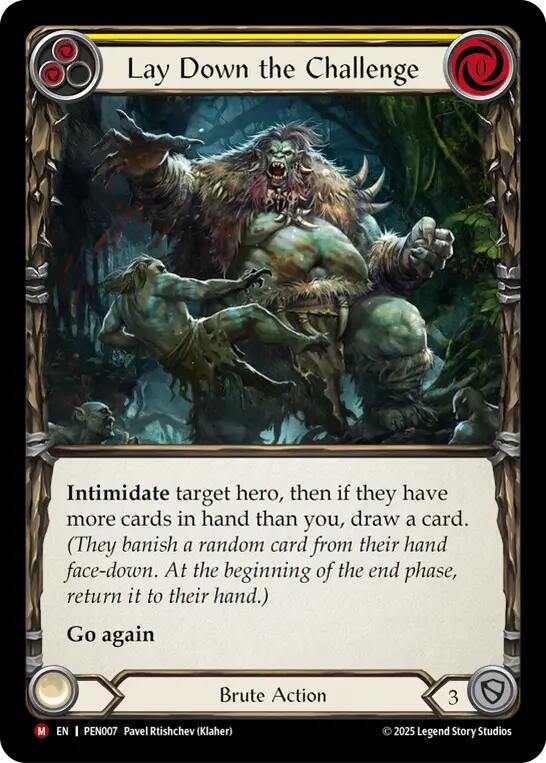 Lay Down The Challenge (Yellow) [PEN007] (Compendium of Rathe)  Rainbow Foil | Total Play