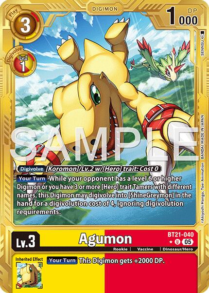 Agumon [BT21-040] (Alternate Art) [Advanced Booster Digimon Generation] | Total Play