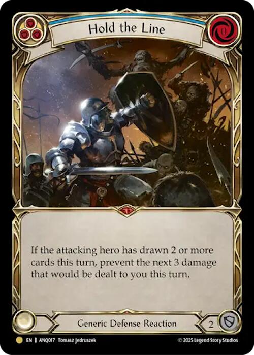 Hold The Line (Blue) (Gold) [ANQ017] (Compendium of Rathe - Antiquity Pack) | Total Play