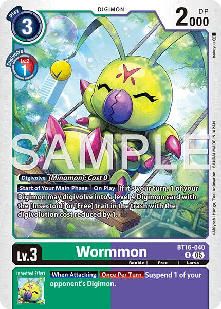 Wormmon [BT16-040] - BT16-040 (Reprint) [Advanced Booster Digimon Generation] | Total Play