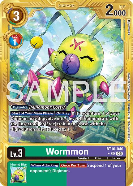 Wormmon [BT16-040] - BT16-040 (Gold Border) [Advanced Booster Digimon Generation] | Total Play