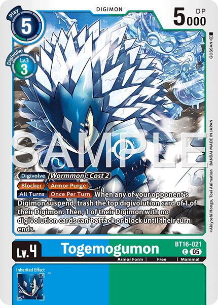 Togemogumon [BT16-021] (Foil Reprint) [Advanced Booster Digimon Generation] | Total Play